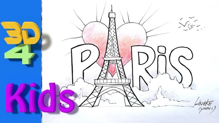 Easy paris drawing How to Draw the Eiffel tower for Kids
