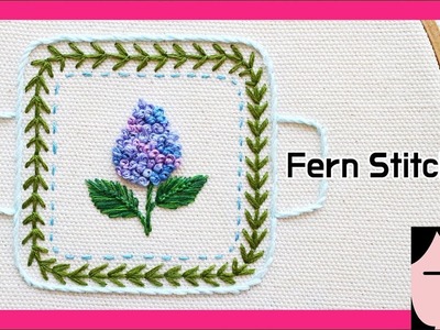 Fern stitch _ Portmeirion bowl embroidery