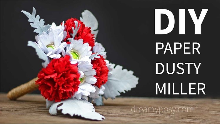 [FREE template] How to make paper Dusty Miller and wrap a paper bouquet