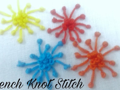 French Knot Stitch Flower (Embroidery Stitch)