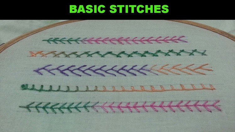 Hand embroidery.Basic Embroidery Stitches for Beginners.Embroidery work.Disha Handwork Gallery#15