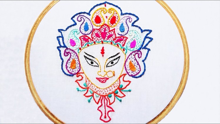 Hand Embroidery Design of Goddess Durga