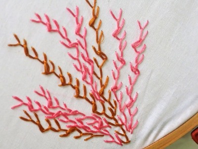 Hand Embroidery: Feather and Chain Stitch Stems
