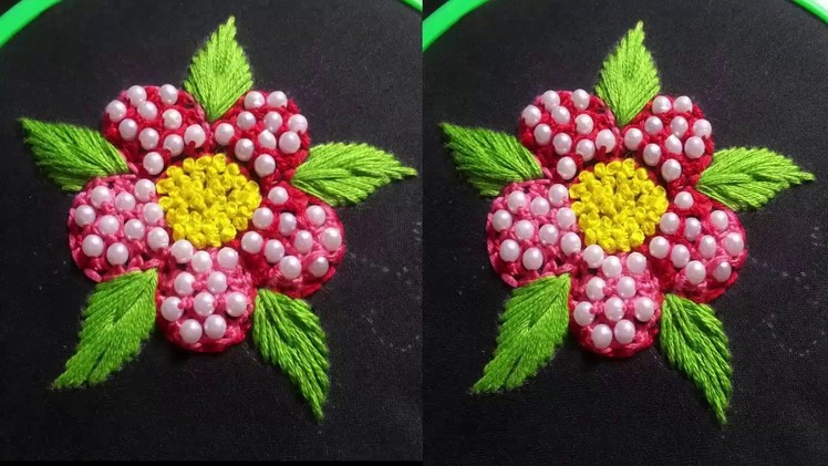 Hand embroidery.flower stitches.Disha handwork Gallery#27