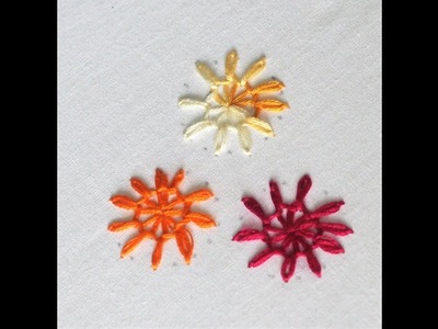 Hand Embroidery: Flower with Button Hole and Lazy Daisy Stitch