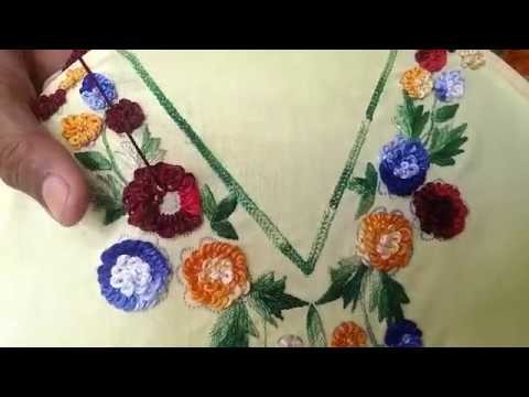 Hand Embroidery :Gobhi Design.Cabbage stitch