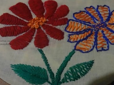 Hand Embroidery Herring Bone Stitch by Amma Arts