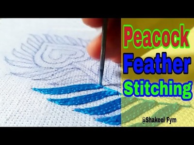 Hand Embroidery Peacock feather | design | Hand work | Aari work