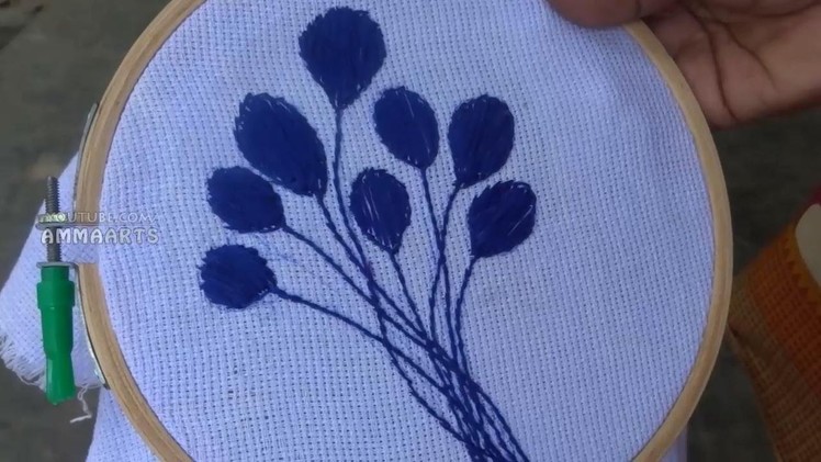 Hand Embroidery Video 9: Baloon Stitch by Amma Arts