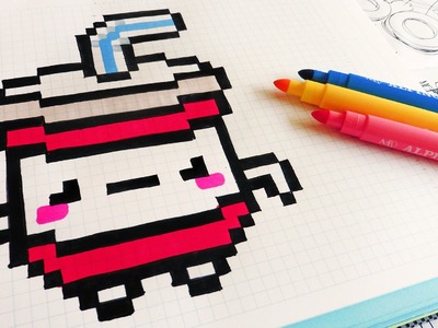 Handmade Pixel Art - How To Draw Kawaii Soda #pixelart