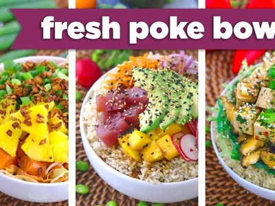 Healthy Poke Bowl Recipes! Tuna, Salmon & Tofu! - Mind Over Munch