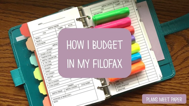 How I Budget In My Filofax