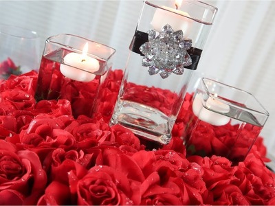 How to Create a Mirrored Candle Centerpiece | Floating Bed of Roses