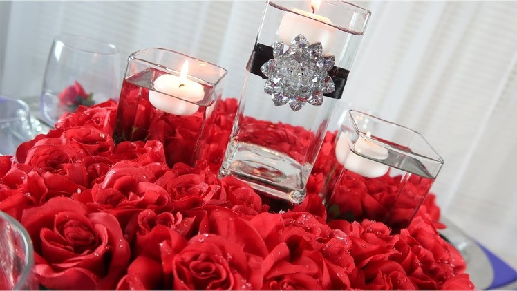 How to Create a Mirrored Candle Centerpiece | Floating Bed of Roses