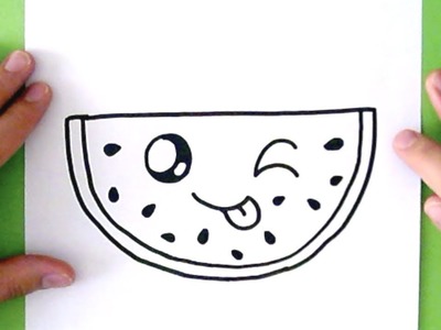 HOW TO DRAW A CUTE WATERMELON - SUPER EASY