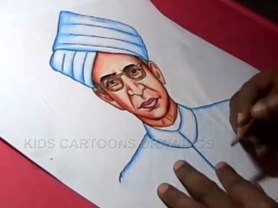 How to Draw Dr Sarvepalli Radhakrishnan Drawing for Kids Step by step