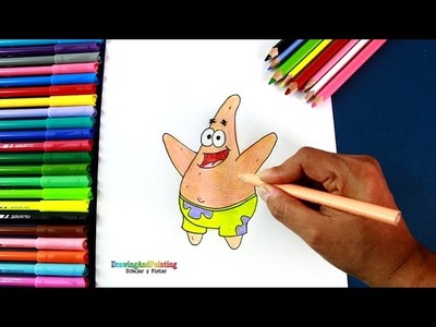 How to draw Patrick Star (SpongeBob SquarePants) | Cómo dibujar a Patricio (Bob Esponja)