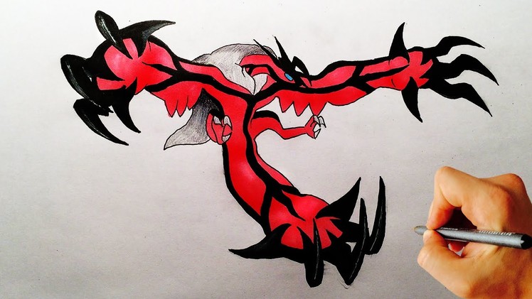How to draw Yveltal from Pokemon xy drawing lesson
