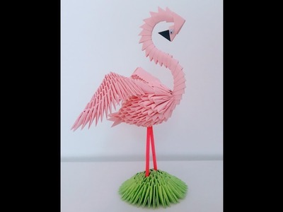 How to make 3d origami Flamingo
