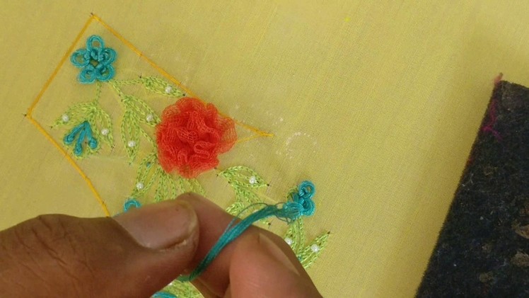 How to make a bullion knot flower Embroidery