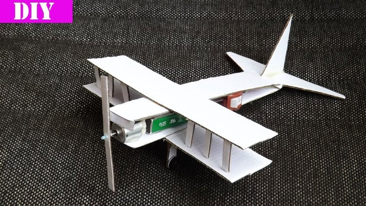 How To Make A Plane from Cardboard and DC Motor | Toy for Kids