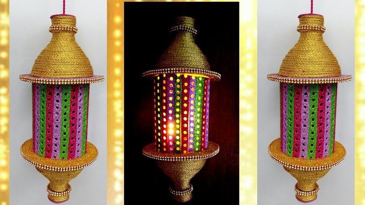 How to make Lantern from Plastic can | Diwali.Christmas Home decor