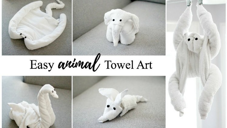 HOW TO MAKE TOWEL ANIMALS.TOWEL ART TUTORIAL - FOR BEGINNERS!