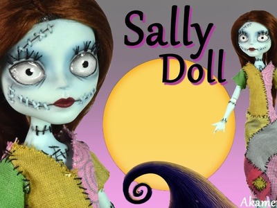 How to: Sally "Nightmare before Christmas" inspired Doll - Halloween Monster High Repaint Tutorial