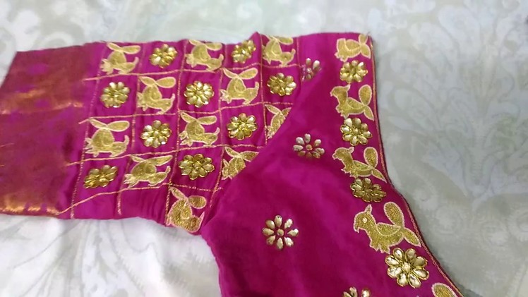 Latest maggam work blouse design 2017with full hands.  మగ్గం వర్క్ బ్లౌజ్ డిజైన్