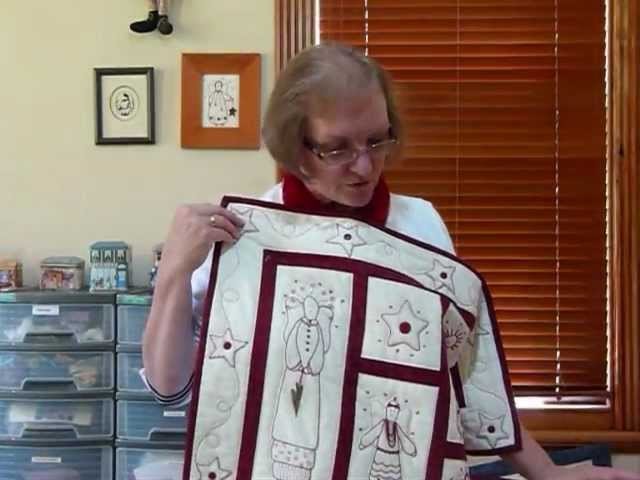 Lets Get Started on RedWork Stitchery by hand 5 - Chain Stitch - Quilting Tips & Techniques 046