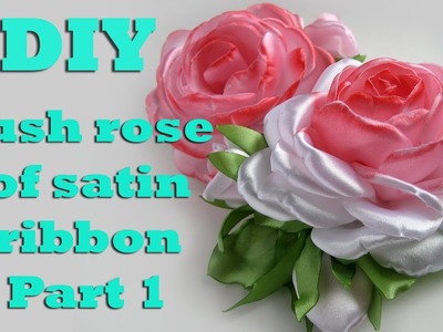 Lush rose of satin ribbons. Part 1. Collect the rose and two buds.
