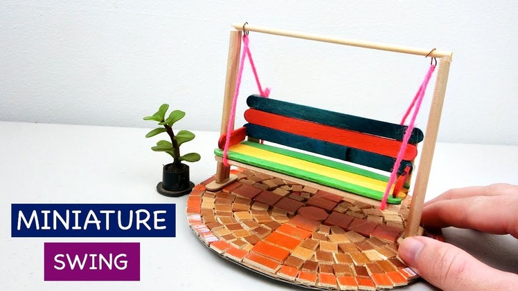 Miniature Swing for Fairy Garden #2| Simple & Easy Popsicle Stick Crafts