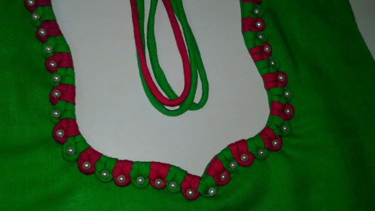 New neck design from piping dori And for kameez and blouse