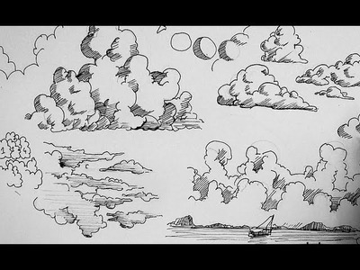 Pen and Ink Drawing Tutorials | How to draw clouds