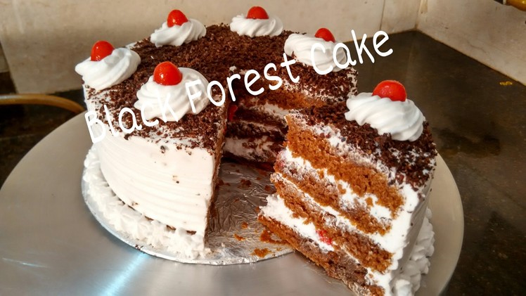 Perfect Homemade Eggless Black forest Cake Recipe.Cake For Beginners Tutorial by Somyaskitchen #234