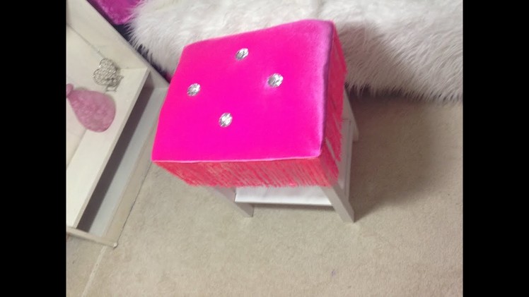 Princess glam  dressing stool in an easy & fast way.IKEA OLD STOOL UP CYCLING IDEAS