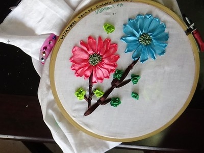 Ribbon Embroidery  Design  -  Simple and easy flower design