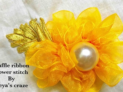 Ribbon hand embroidery | Ruffle ribbon flower embroidery | Keya's craze | 23