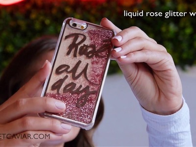 Rose All Day Liquid Glitter iPhone Case by Velvet Caviar