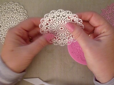 Using silicone molds for lace making for cards (No cards made, but some examples)