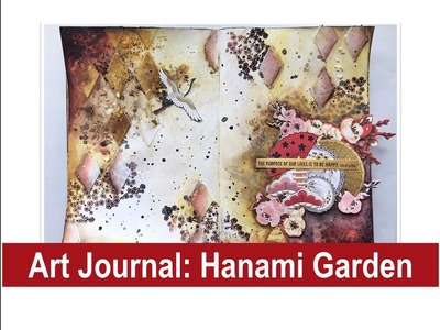 Art Journal: Hanami Garden (w. many watercolor mediums)