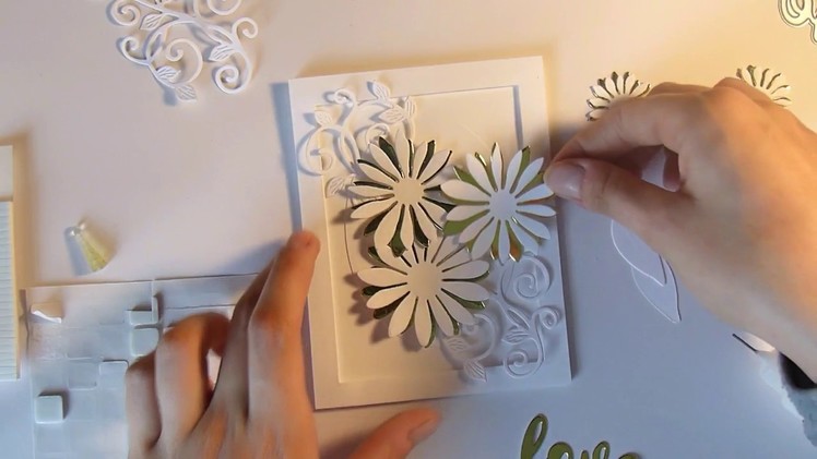 Card making with only die cuts|| White & gold!