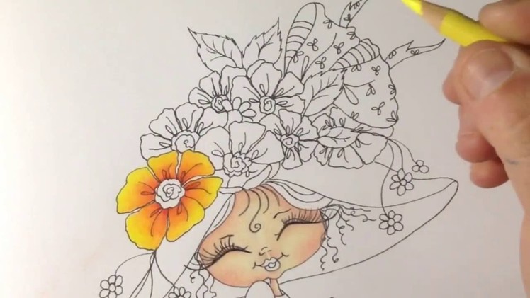 Coloring 'My bestie' part 2 - how to color flowers - prismacolor pencils