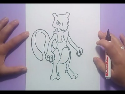 Como dibujar a Mewtwo paso a paso - Pokemon | How to draw Mewtwo - Pokemon