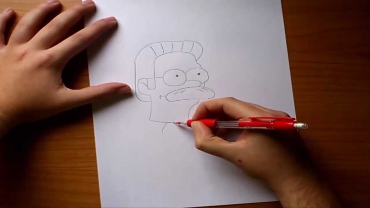 Como dibujar a Ned Flanders paso a paso - Los simpsons  | How to draw Ned Flanders - The simpsons