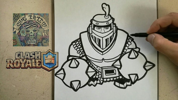 COMO DIBUJAR AL MEGA CABALLERO - CLASH ROYALE. how to draw mega knight - clash royale