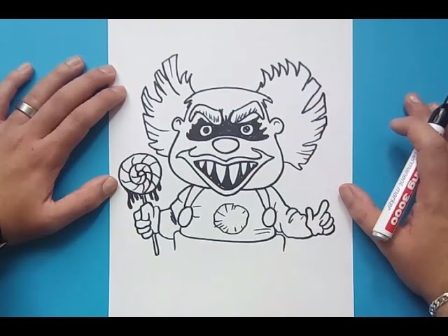Como dibujar un payaso terrorifico paso a paso | How to draw a horror clown