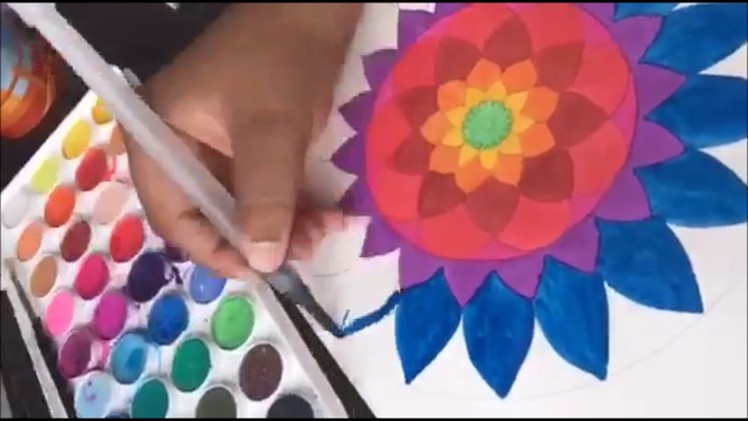 Como hacer Mandala Con acuarelas! | Watercolor Mandala DIY Speed Draw