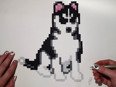 Cute Little Dog Drawing - Pixel Art ( Easy )