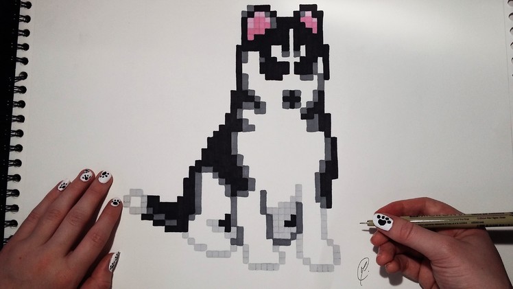 Cute Little Dog Drawing - Pixel Art ( Easy )